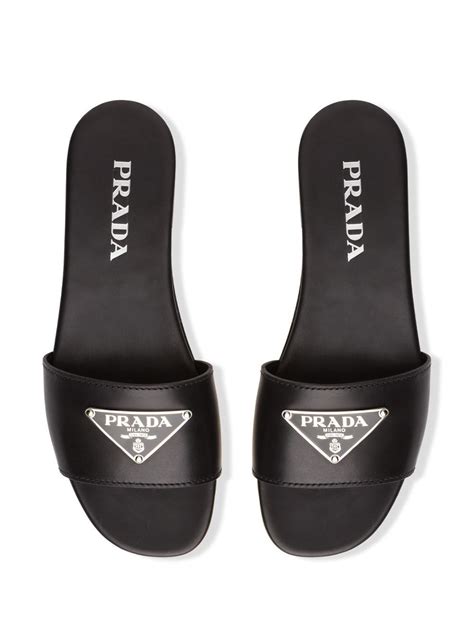 prada logo plaque slides|prada shoes for women.